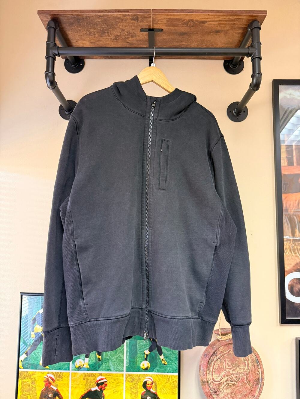 Lululemon Black Zip Up Tech Sweatshirt Hoodie Vuori On Yoga Lulu Lemon Vintage